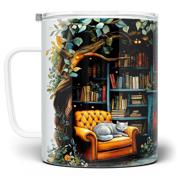 Cozy Nature Library Insulated Travel Mug - Loftipop