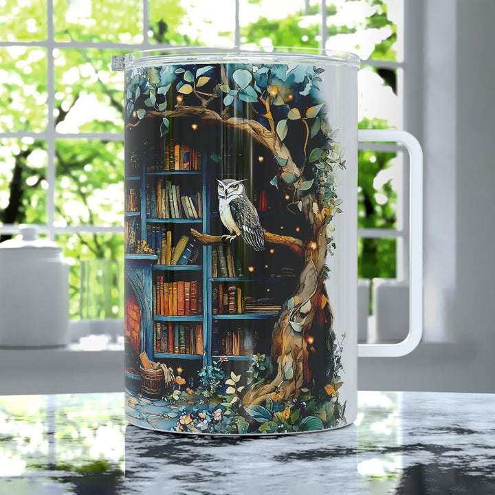 Cozy Nature Library Insulated Travel Mug - Loftipop