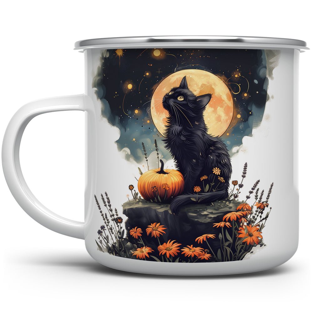 Fall Full Moon Cat Camp Mug - Loftipop
