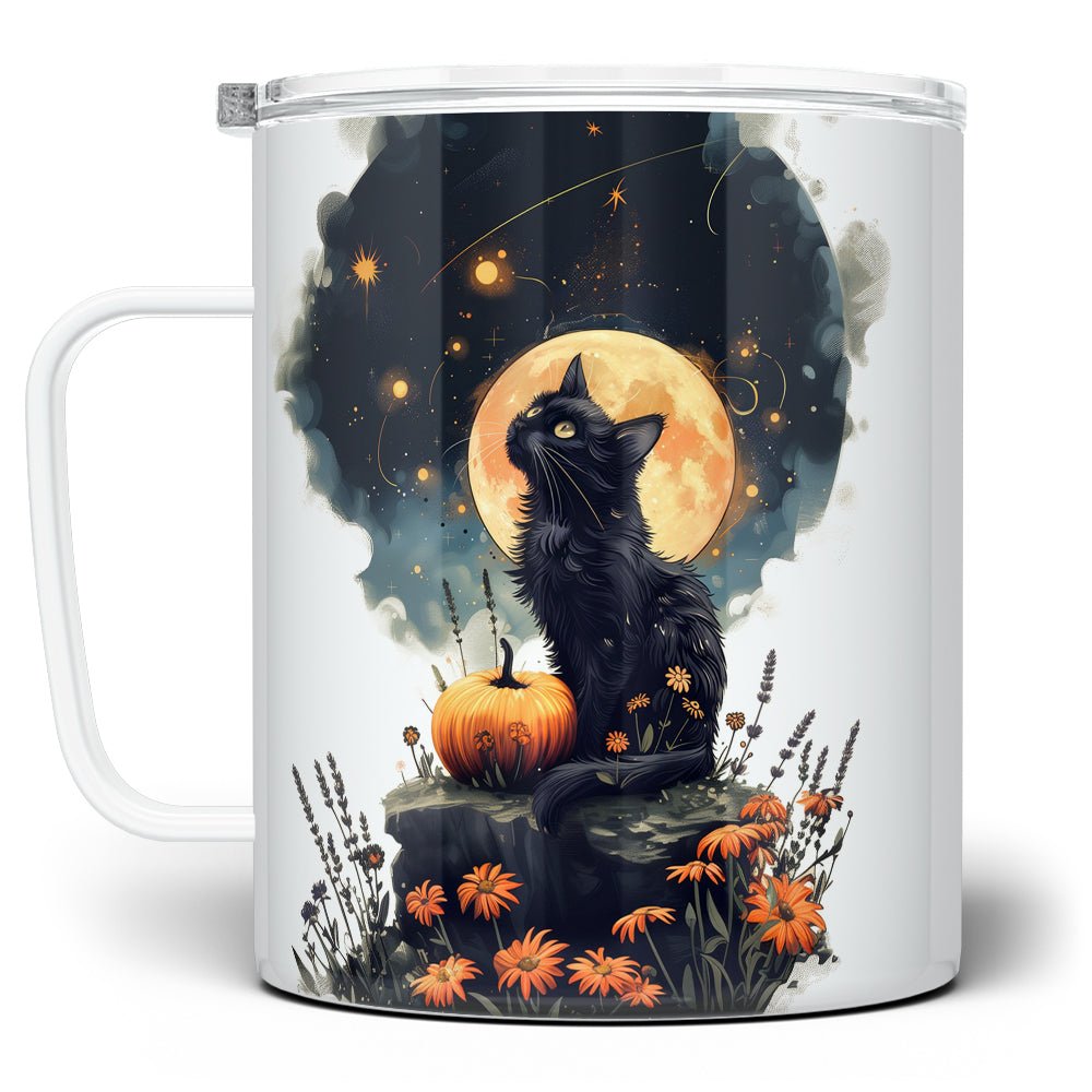 Fall Full Moon Cat Insulated Travel Mug - Loftipop