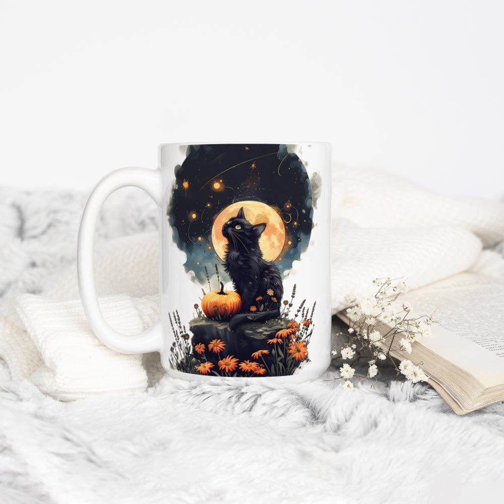 Fall Full Moon Cat Mug - Loftipop