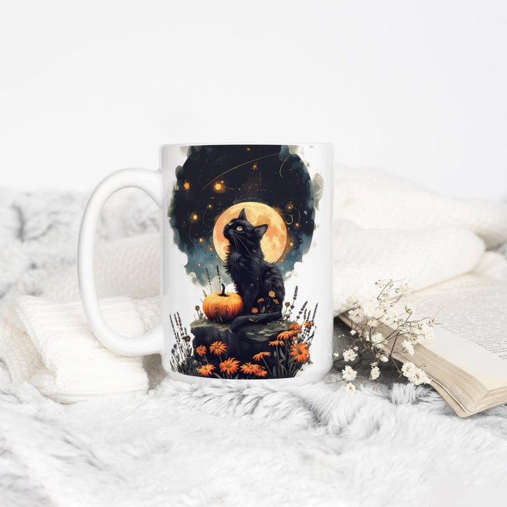 Fall Full Moon Cat Mug - Loftipop