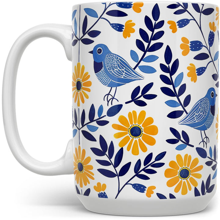 Floral Bird Mug - Loftipop