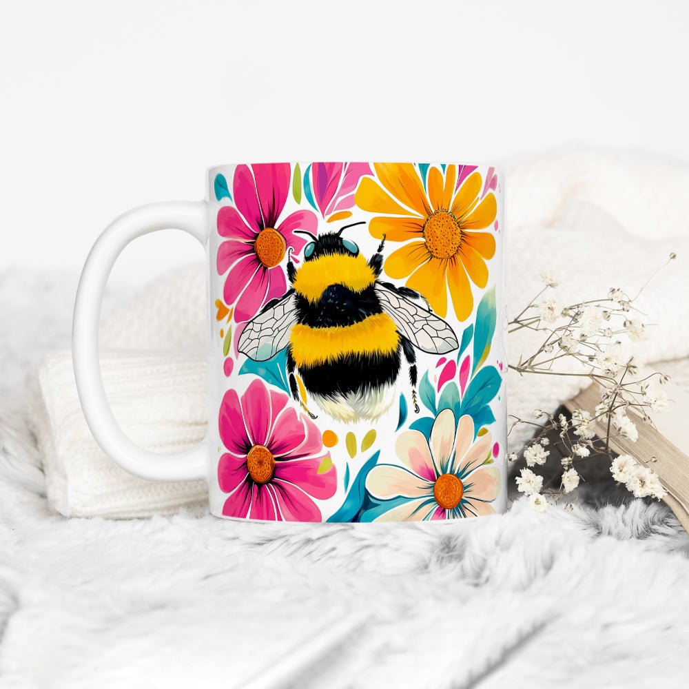 Floral Bumblebee Mug - Loftipop