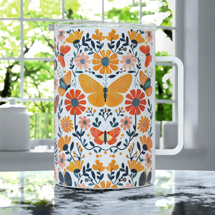 Floral Butterfly Insulated Travel Mug - Loftipop