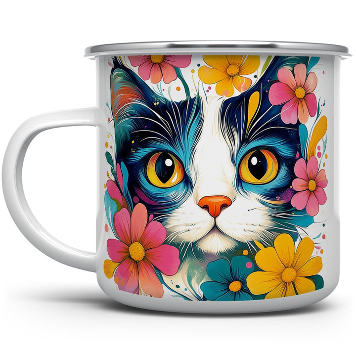 Floral Cat Camp Mug - Loftipop