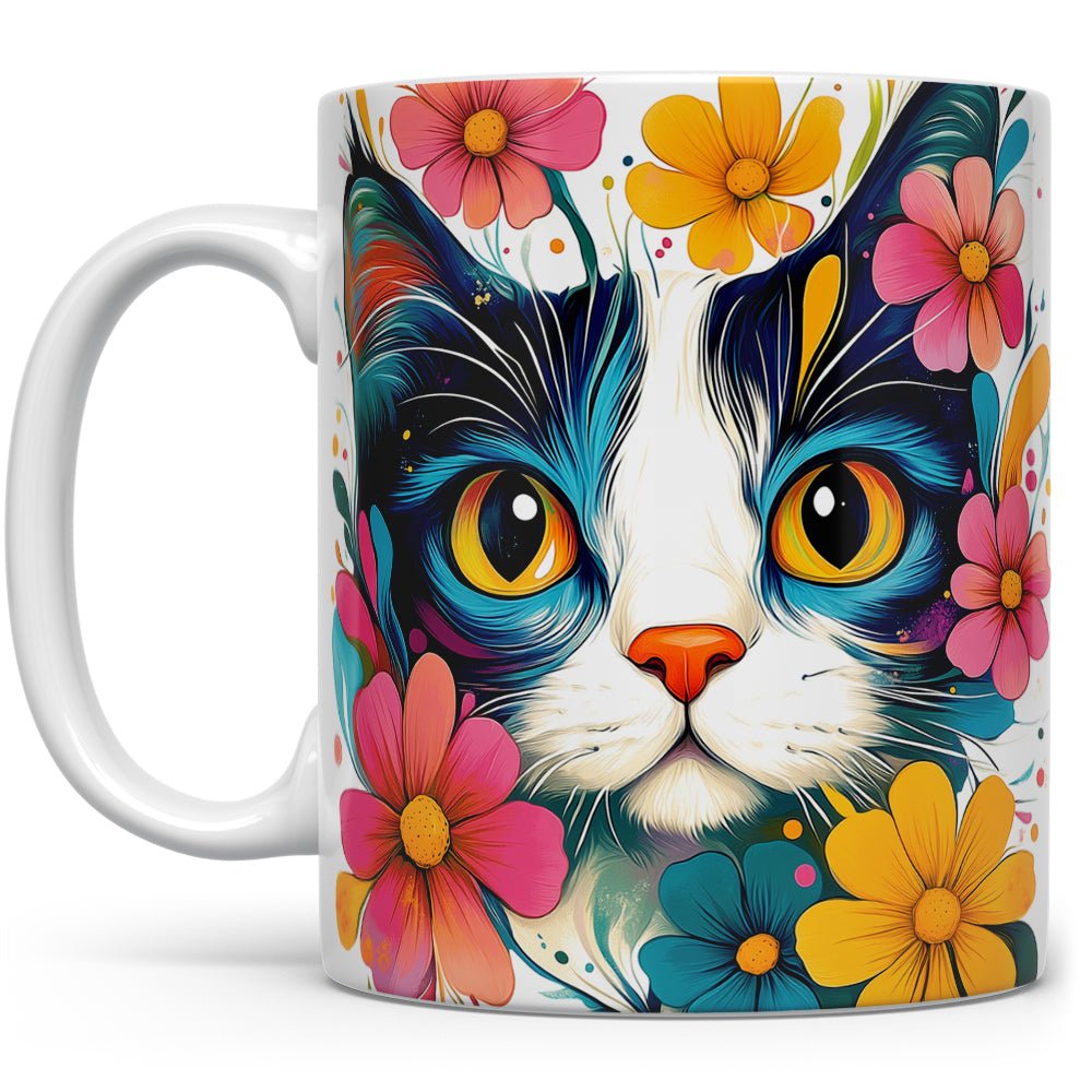 Floral Cat Mug - Loftipop