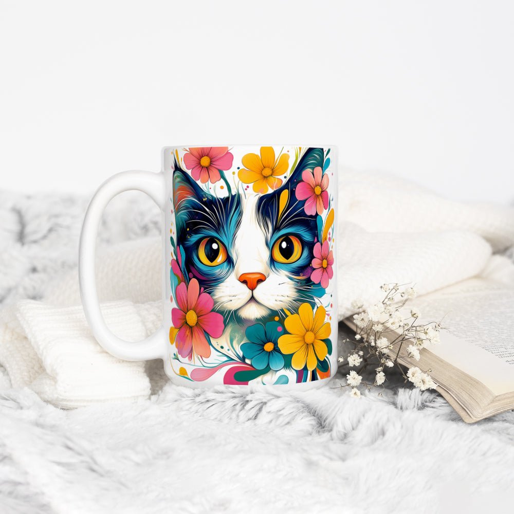 Floral Cat Mug - Loftipop