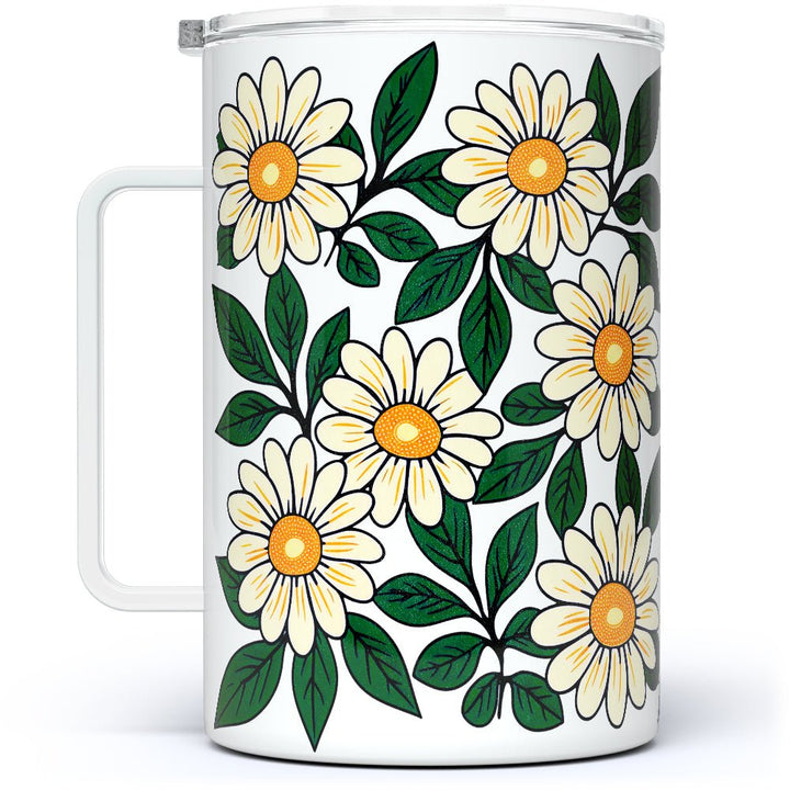 Floral Daisy Insulated Travel Mug - Loftipop