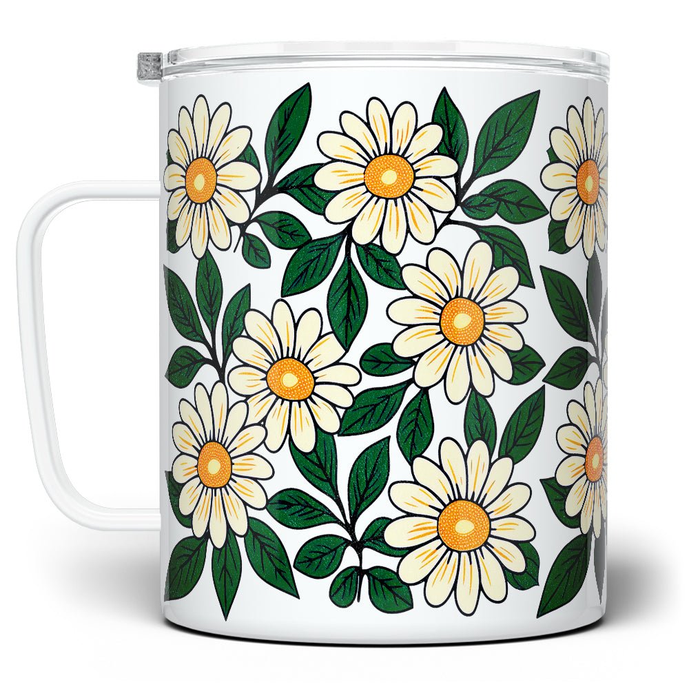 Floral Daisy Insulated Travel Mug - Loftipop