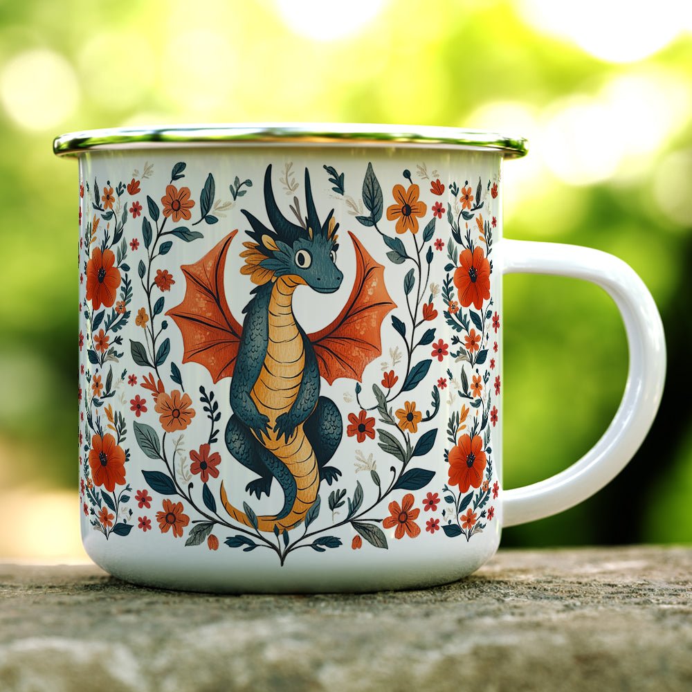 Floral Dragon Camp Mug - Loftipop