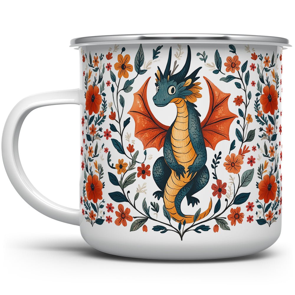 Floral Dragon Camp Mug - Loftipop