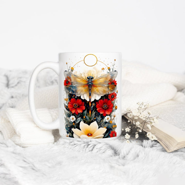 Floral Dragonfly Mug - Loftipop