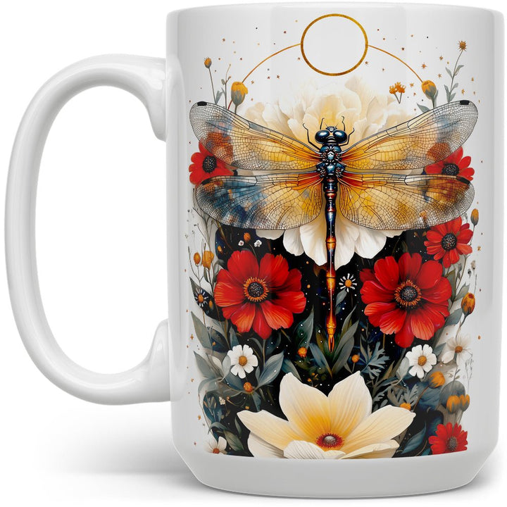 Floral Dragonfly Mug - Loftipop