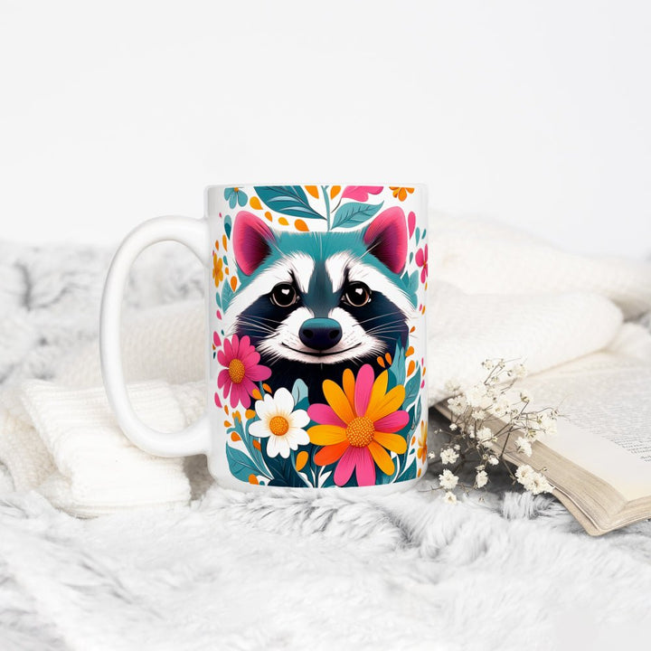 Floral Raccoon Mug - Loftipop