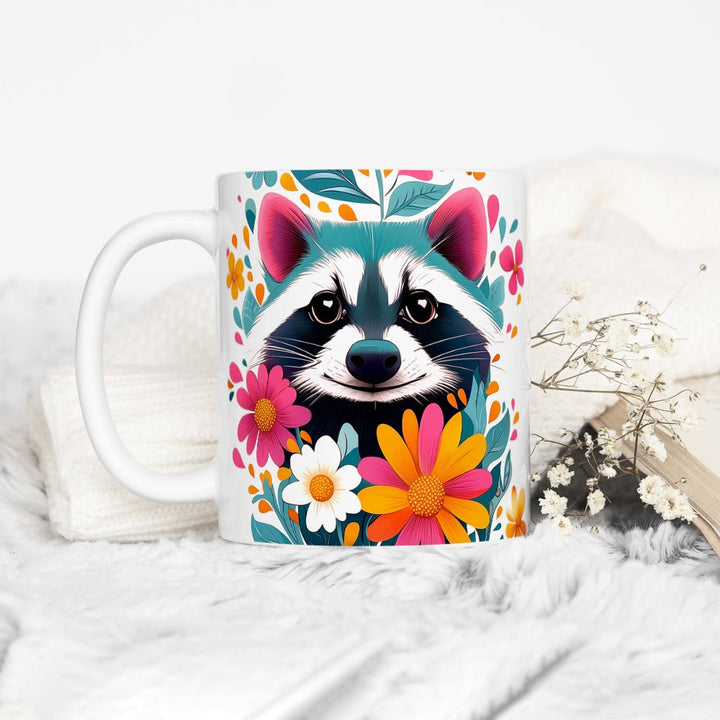 Floral Raccoon Mug - Loftipop