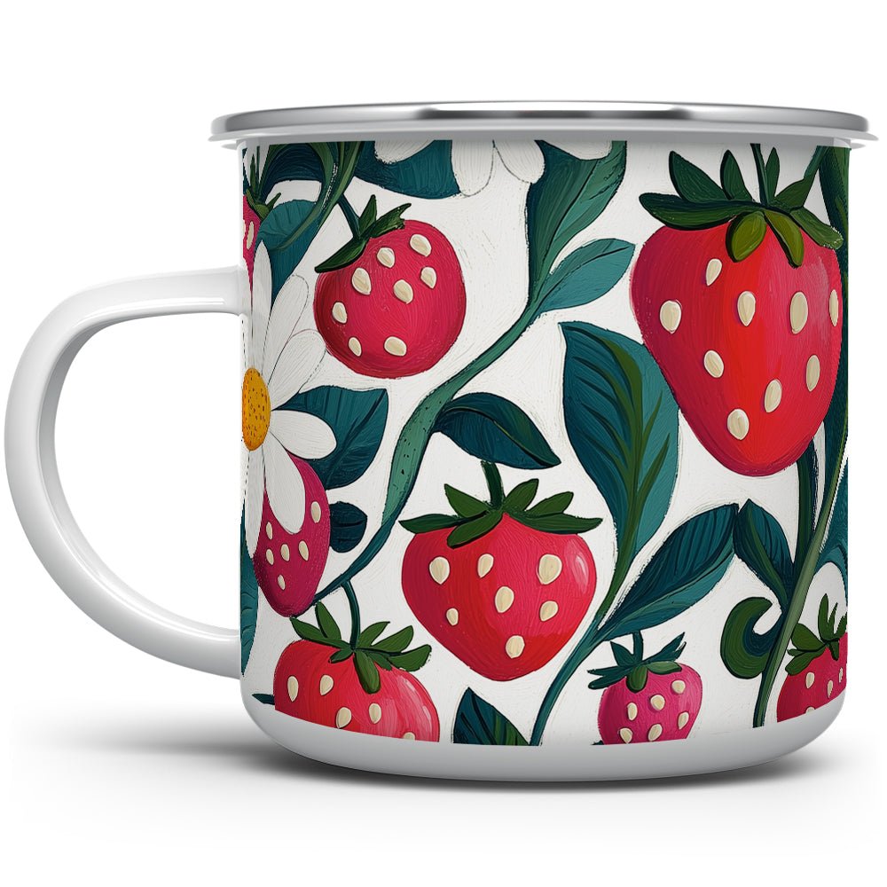 Floral Strawberry Camp Mug - Loftipop