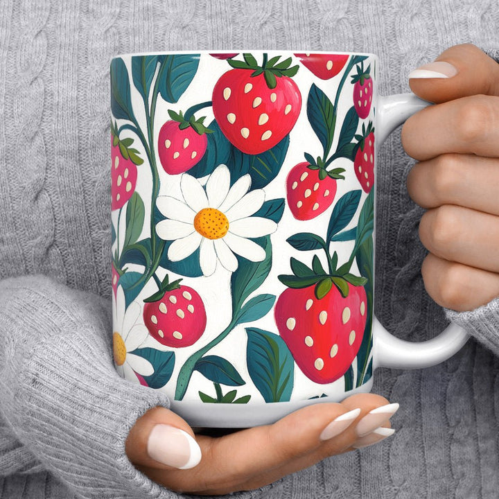 Floral Strawberry Mug - Loftipop