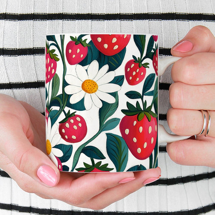 Floral Strawberry Mug - Loftipop