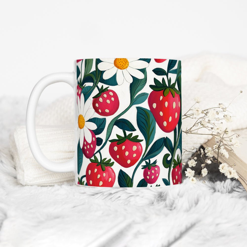 Floral Strawberry Mug - Loftipop