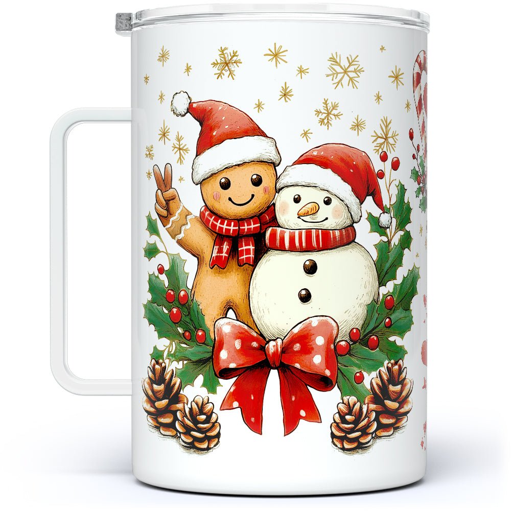 Gingerbread Snowman Insulated Travel Mug - Loftipop