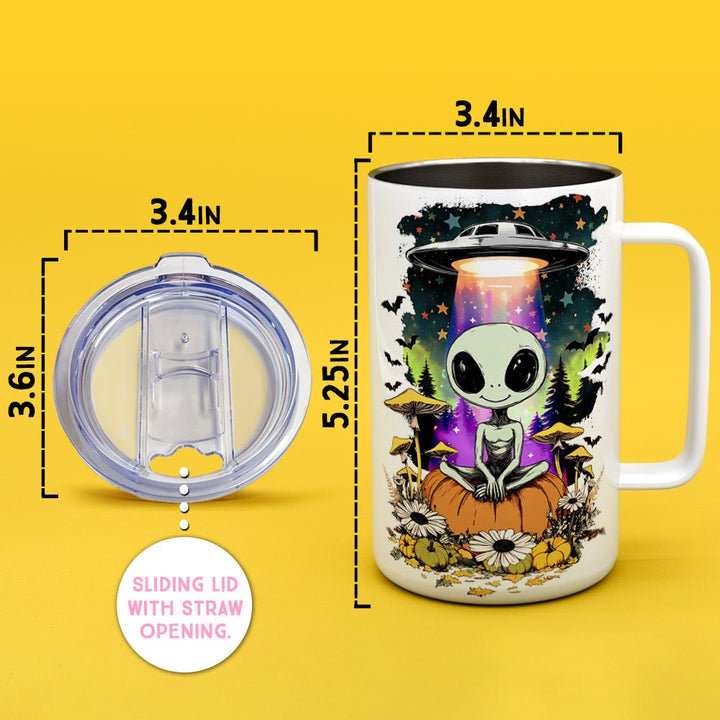 Halloween Alien Insulated Travel Mug - Loftipop