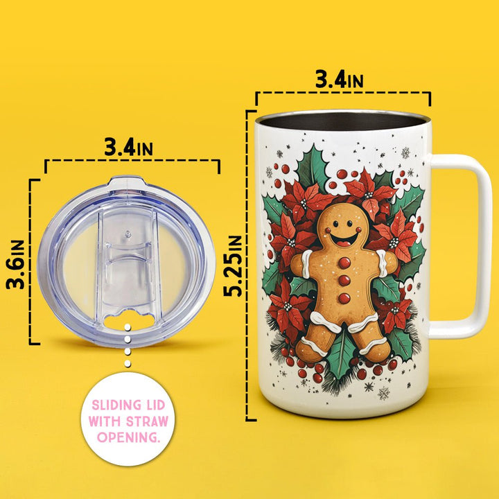 Holiday Gingerbread Insulated Travel Mug - Loftipop