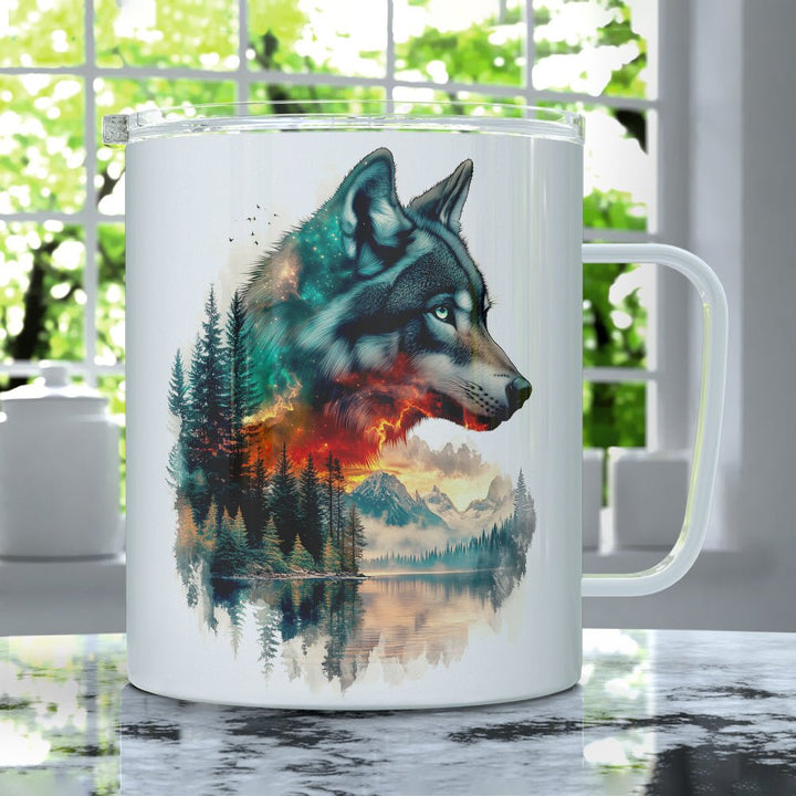 Nature Wolf Insulated Travel Mug - Loftipop