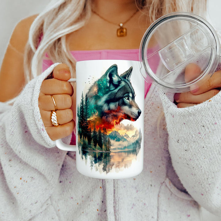 Nature Wolf Insulated Travel Mug - Loftipop