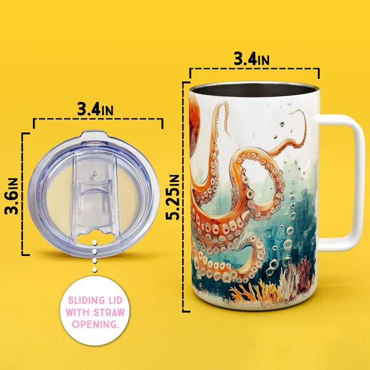 Nautical Octopus Insulated Travel Mug - Loftipop