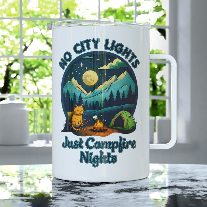 No City Lights Just Campfire Nights Insulated Travel Mug - Loftipop