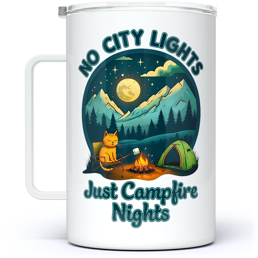 No City Lights Just Campfire Nights Insulated Travel Mug - Loftipop