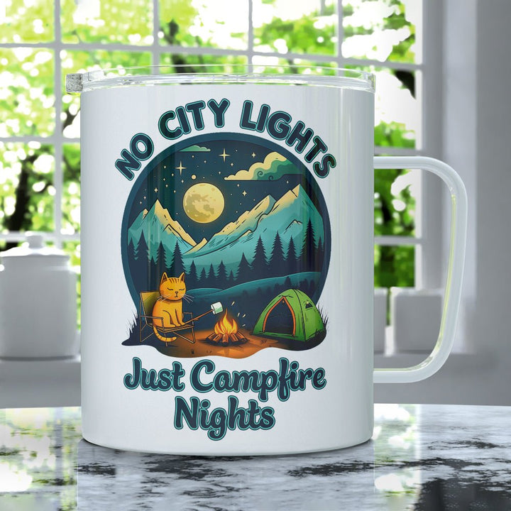 No City Lights Just Campfire Nights Insulated Travel Mug - Loftipop