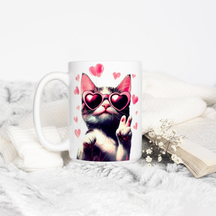 Peace and Love Cat Mug - Loftipop