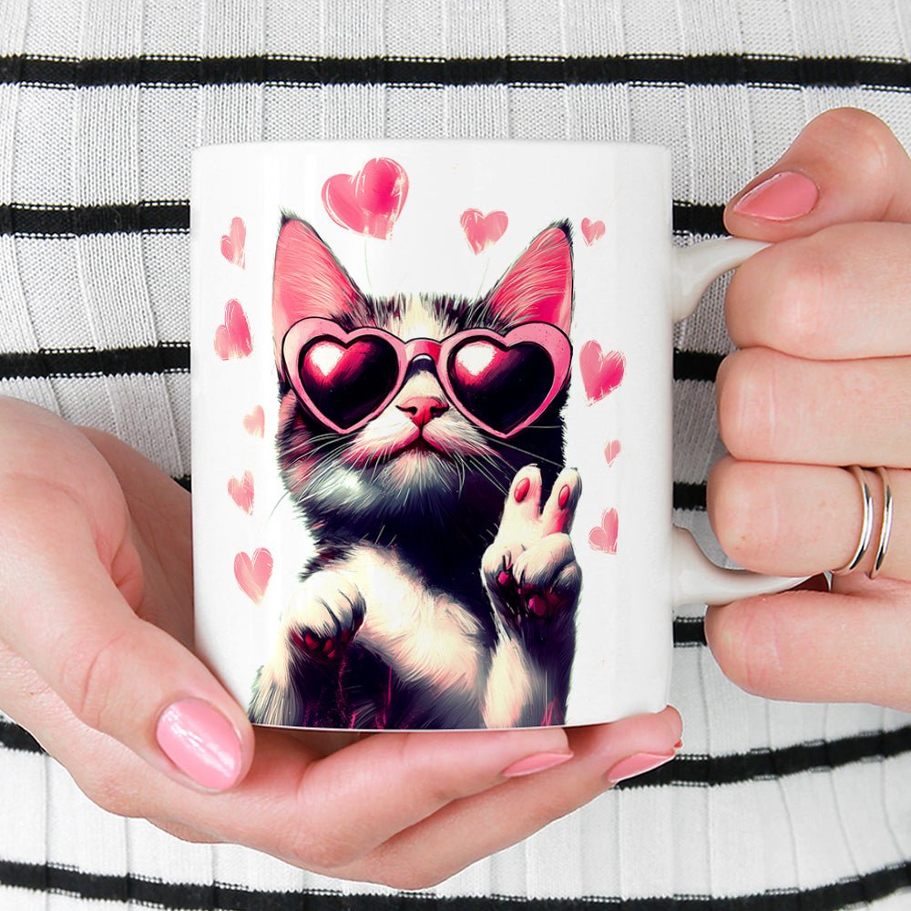 Peace and Love Cat Mug - Loftipop