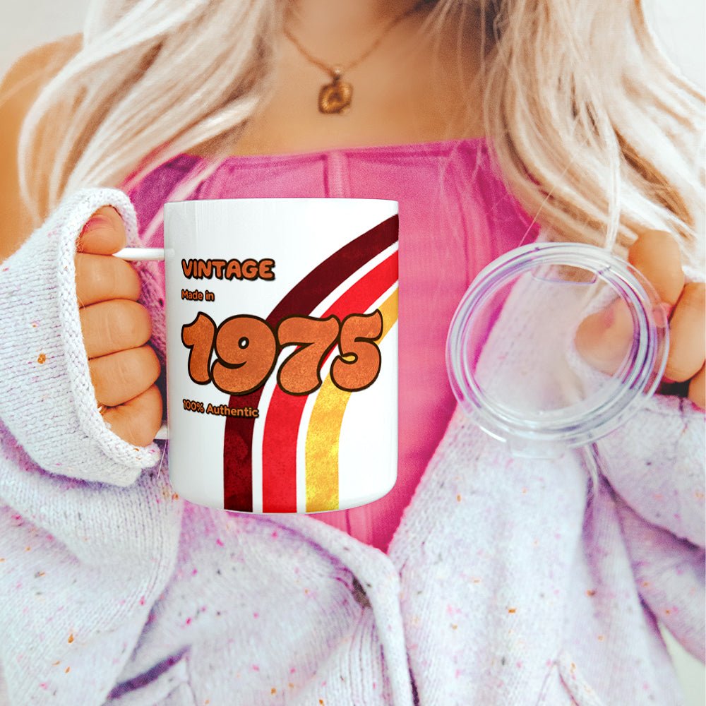 Personalized Birth Year 1970's Retro Insulated Travel Mug - Loftipop