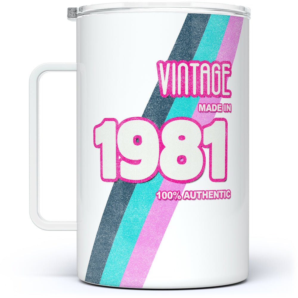 Personalized Birth Year 1980's Retro Insulated Travel Mug - Loftipop