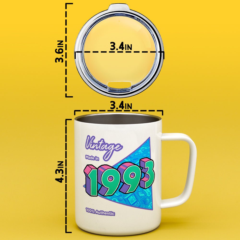 Personalized Birth Year 1990's Retro Insulated Travel Mug - Loftipop