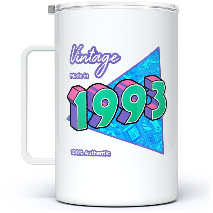 Personalized Birth Year 1990's Retro Insulated Travel Mug - Loftipop