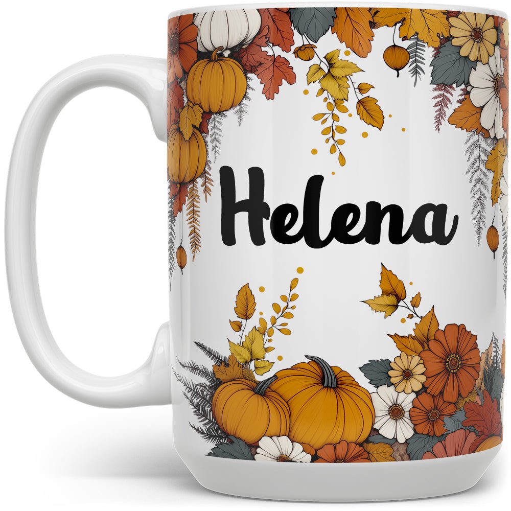 Personalized Name Fall Floral Mug - Loftipop