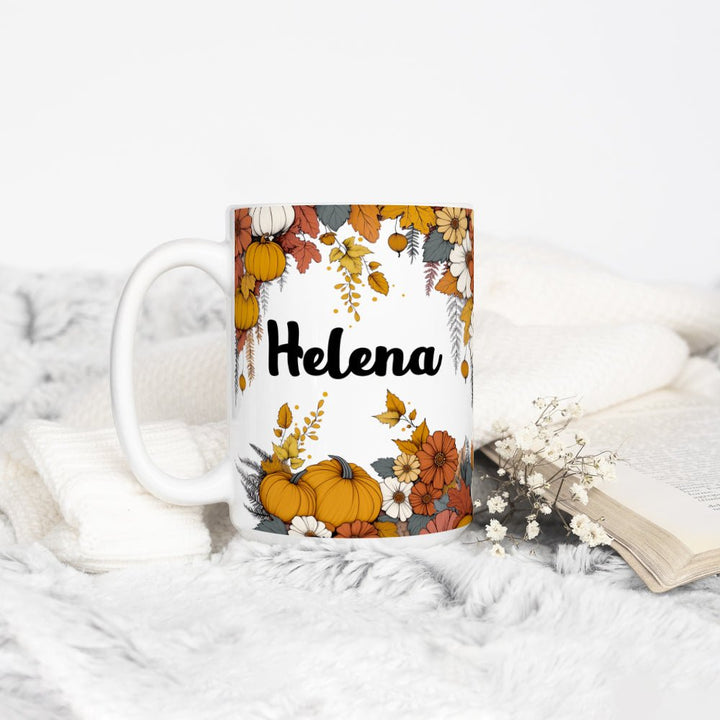 Personalized Name Fall Floral Mug - Loftipop