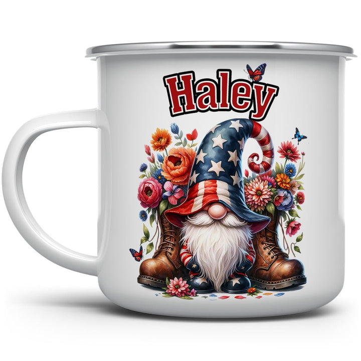 Personalized Name Patriotic Gnome Camp Mug - Loftipop