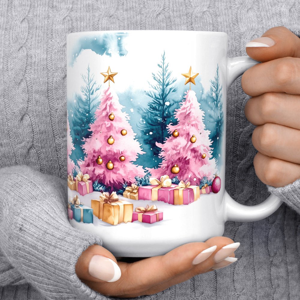 Pink Holiday Trees Mug - Loftipop