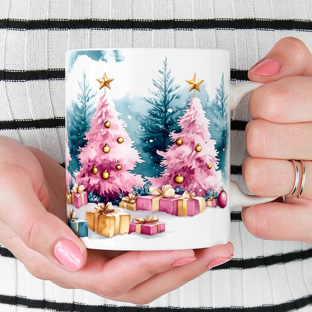 Pink Holiday Trees Mug - Loftipop