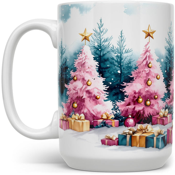 Pink Holiday Trees Mug - Loftipop