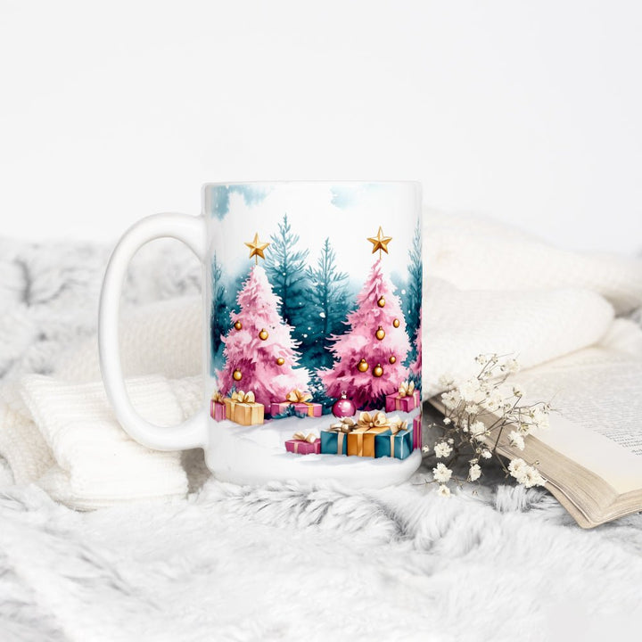 Pink Holiday Trees Mug - Loftipop