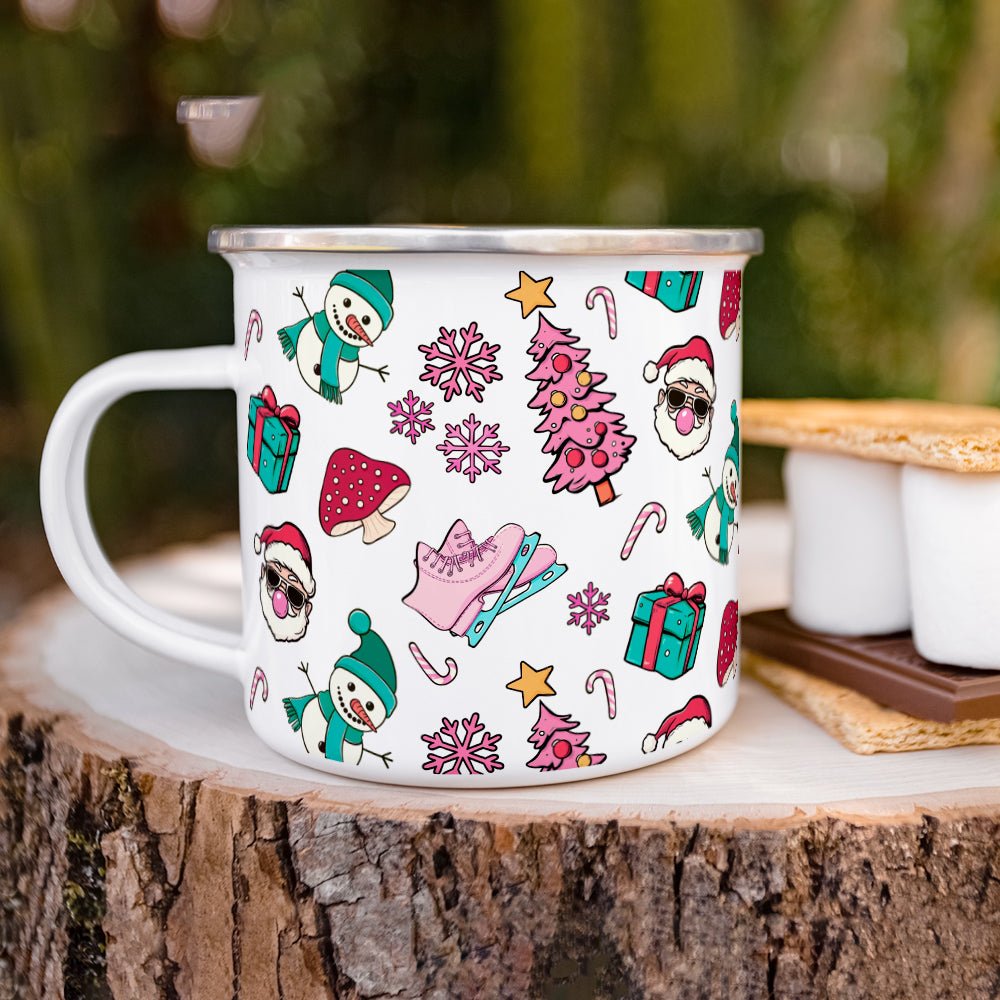 Retro Christmas Pattern Camp Mug - Loftipop