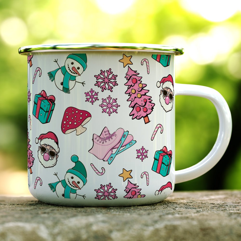 Retro Christmas Pattern Camp Mug - Loftipop