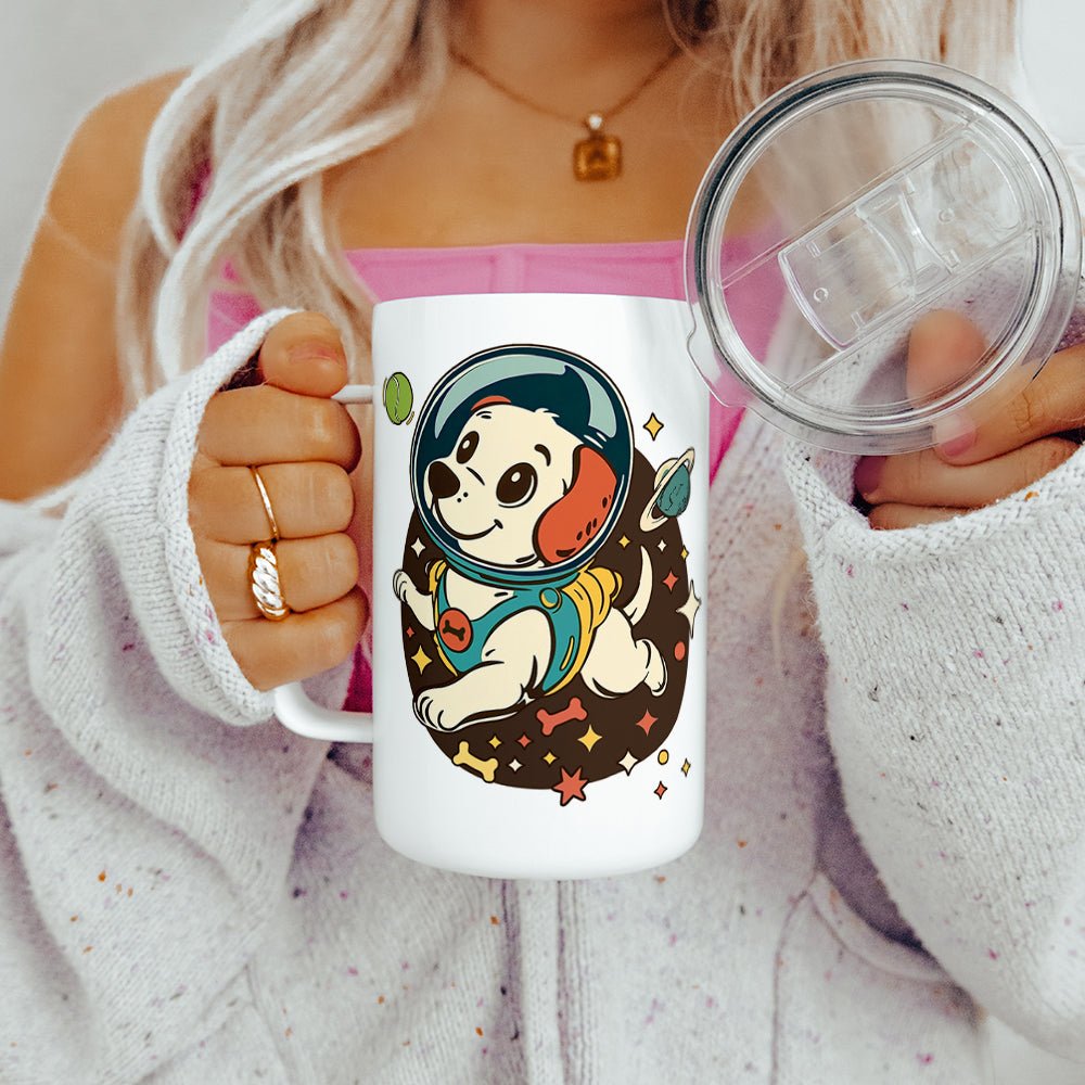 Retro Space Dog Insulated Travel Mug - Loftipop