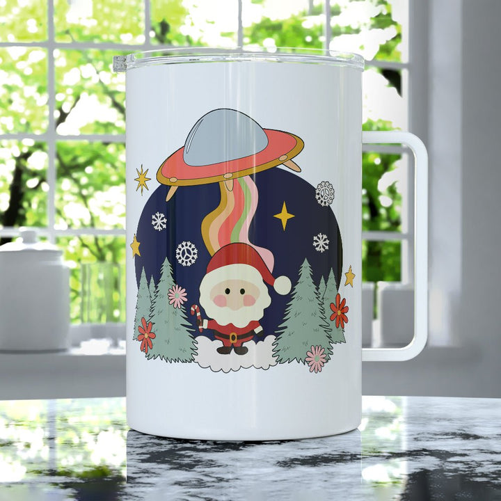 Santa UFO Abduction Insulated Travel Mug - Loftipop